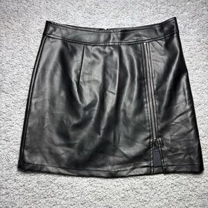 Very J Skirt Womens Large Mini Adjustable Front Zip Opening Night Out Goth Party